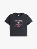Μαύρο Crest Flag Κοντομάνικο T-Shirt Σε Κανονική Γραμμή  Γυναίκες