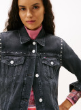 Denim Studded Denim Trucker Jacket  Women