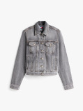 Denim Colour-Blocked Back Logo Denim Trucker Jacket  Women