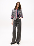 Denim Colour-Blocked Back Logo Denim Trucker Jacket  Women