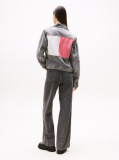 Denim Colour-Blocked Back Logo Denim Trucker Jacket  Women