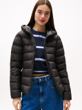 Black Hooded Down Puffer Jacket  Women