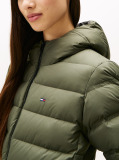 Green Hooded Down Puffer Jacket  Women