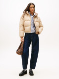 Beige Water Repellent Ripstop Hooded Puffer Jacket  Women