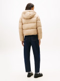 Beige Water Repellent Ripstop Hooded Puffer Jacket  Women
