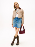 Beige Logo Appliqué Padded Cropped Coach Jacket  Women