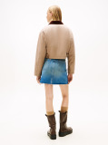 Beige Logo Appliqué Padded Cropped Coach Jacket  Women