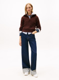 Brown Logo Half-Zip Jumper With Wool  Women