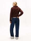 Brown Logo Half-Zip Jumper With Wool  Women