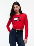 Κόκκινο Πουλόβερ Σε Slim Γραμμή Με Σημαία Tommy  Γυναίκες