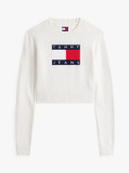 Άσπρο Πουλόβερ Σε Slim Γραμμή Με Σημαία Tommy  Γυναίκες