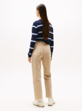 Beige Raw Hem Slim Straight Leg Jeans  Women