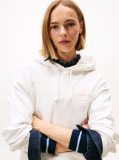 Άσπρο Western Hoodie Σε Boxy Γραμμή  Γυναίκες