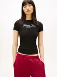 Μαύρο Essential Ριμπ T-Shirt Σε Slim Γραμμή  Γυναίκες