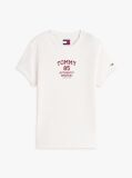 Άσπρο Ριμπ Slim T-Shirt Με Λογότυπο  Γυναίκες