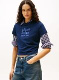 Blue Regular Short Sleeve Star Logo T-Shirt  Women