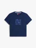 Blue Regular Short Sleeve Star Logo T-Shirt  Women