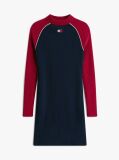 Blue Colour-Blocked Mini Jumper Dress  Women
