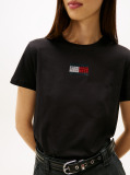 Black Diamanté Flag Crew Neck T-Shirt  Women