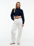 Blue Tommy Badge Crop Jumper With Alpaca  Women