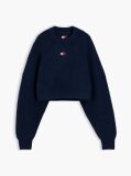Blue Tommy Badge Crop Jumper With Alpaca  Women