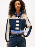 Blue Tommy Badge Colour-Blocked Piping Crinkle Jacket  Women