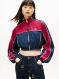 Pink Tommy Badge Colour-Blocked Piping Crinkle Jacket  Women