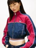 Pink Tommy Badge Colour-Blocked Piping Crinkle Jacket  Women