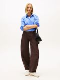 Blue Relaxed Fit Cropped Poplin Shirt  Women