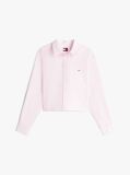 Pink Relaxed Fit Cropped Poplin Shirt  Women
