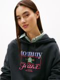 Black Crest Flag Hoodie  Women