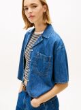 Denim Άνετο Cropped Πουκάμισο  Γυναίκες