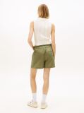 Green Linen Blend Five-Pocket Shorts  Women