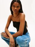 Μαύρο Ριμπ Bandeau Σε Slim Γραμμή  Γυναίκες