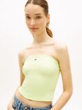 Green Ribbed Slim Bandeau Top  Women