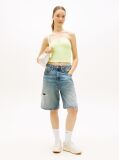 Green Ribbed Slim Bandeau Top  Women