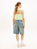 Green Ribbed Slim Bandeau Top  Women