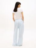 Blue Loose Linen Blend Drawstring Trousers  Women