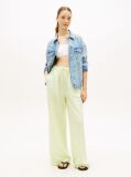 Green Loose Linen Blend Drawstring Trousers  Women