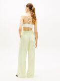 Green Loose Linen Blend Drawstring Trousers  Women