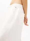 White Loose Linen Blend Drawstring Trousers  Women