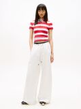 White Repeat Logo Tape Wide Leg Joggers  Women