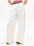 White Repeat Logo Tape Wide Leg Joggers  Women