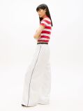 White Repeat Logo Tape Wide Leg Joggers  Women