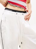 White Repeat Logo Tape Wide Leg Joggers  Women