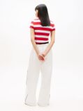 White Repeat Logo Tape Wide Leg Joggers  Women