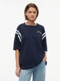 Blue Logo Oversized Crew Neck T-Shirt  Women