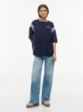 Blue Logo Oversized Crew Neck T-Shirt  Women