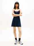 Blue Tommy Badge Strap Mini Skater Dress  Women