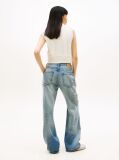 Denim Mia Distressed Mid Rise Relaxed Straight Leg Jeans  Women